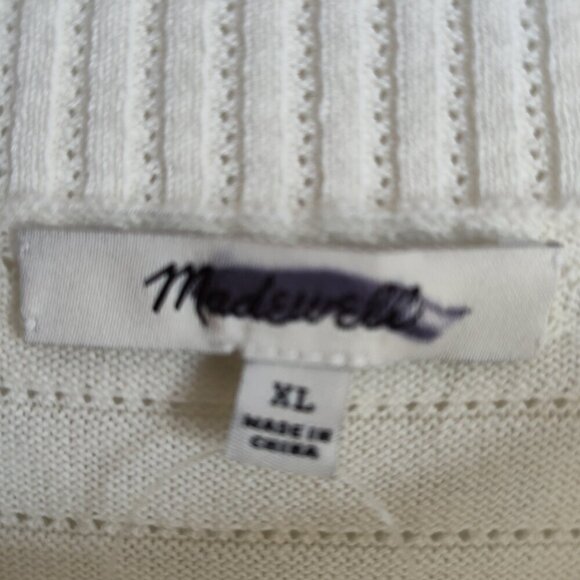 Ladies SZ XSLMadewell Ivory Short-Sleeve Cotton Sweater - Picture 4 of 4